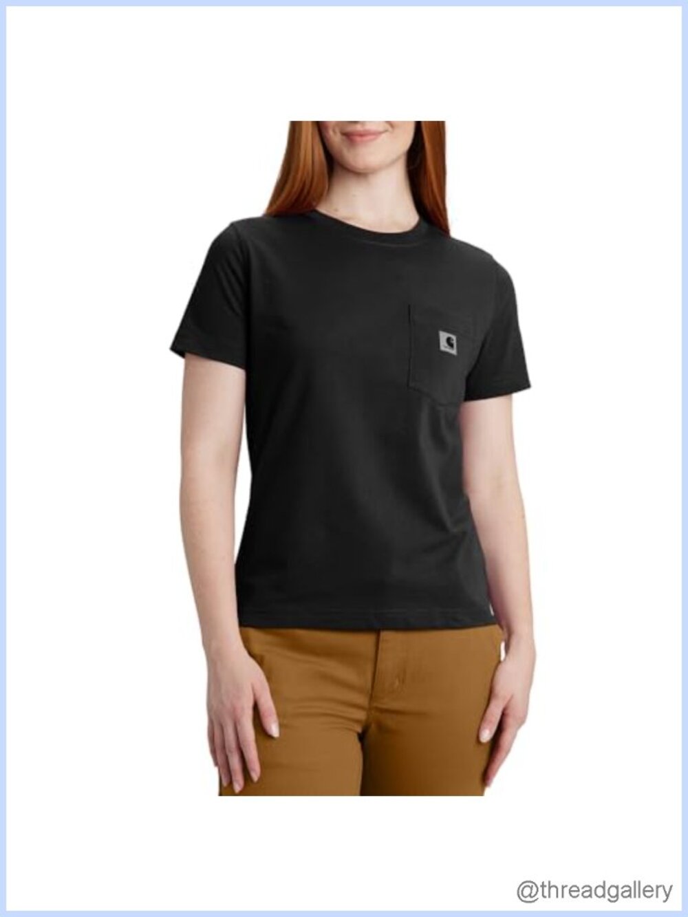 Relaxed Fit Crewneck Short Sleeve T-Shirt with Chest Pocket